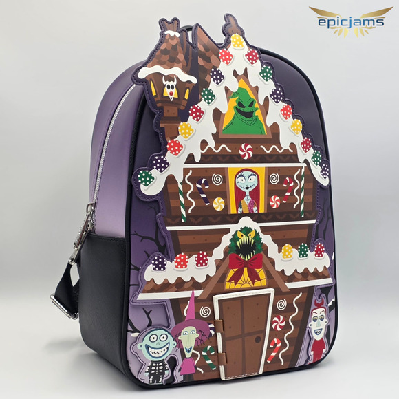 Loungefly Disney The Nightmare Before Christmas Gingerbread House Mini Backpack - Picture 2 of 6